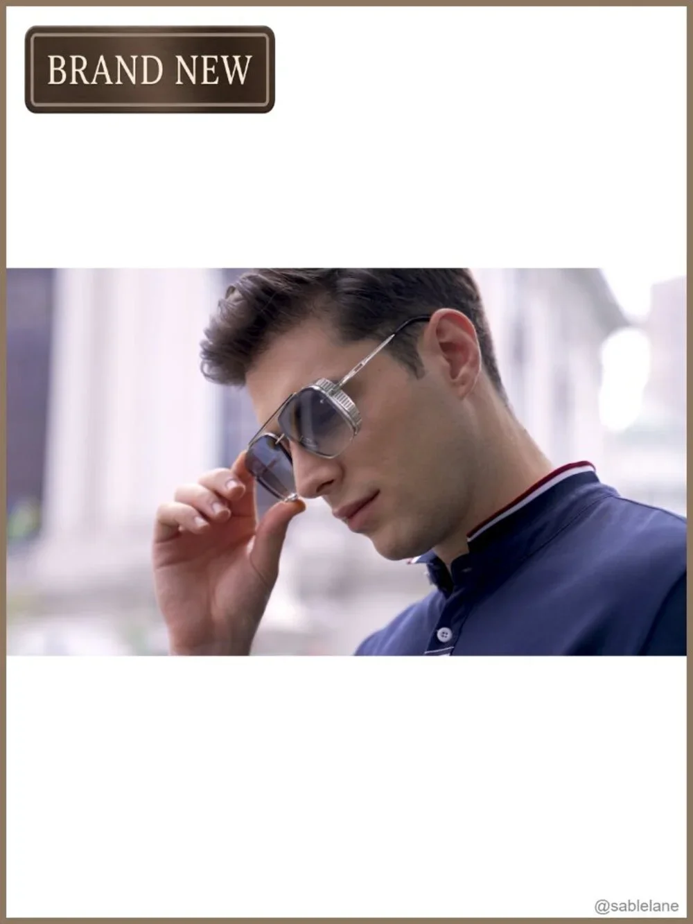 Oversized Steampunk Square Aviator Sunglasses Men Metal Side Shield UV400